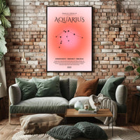 Aquarius Zodiac Minimalist Poster - Abstract or Artistic Poster PosterGoat