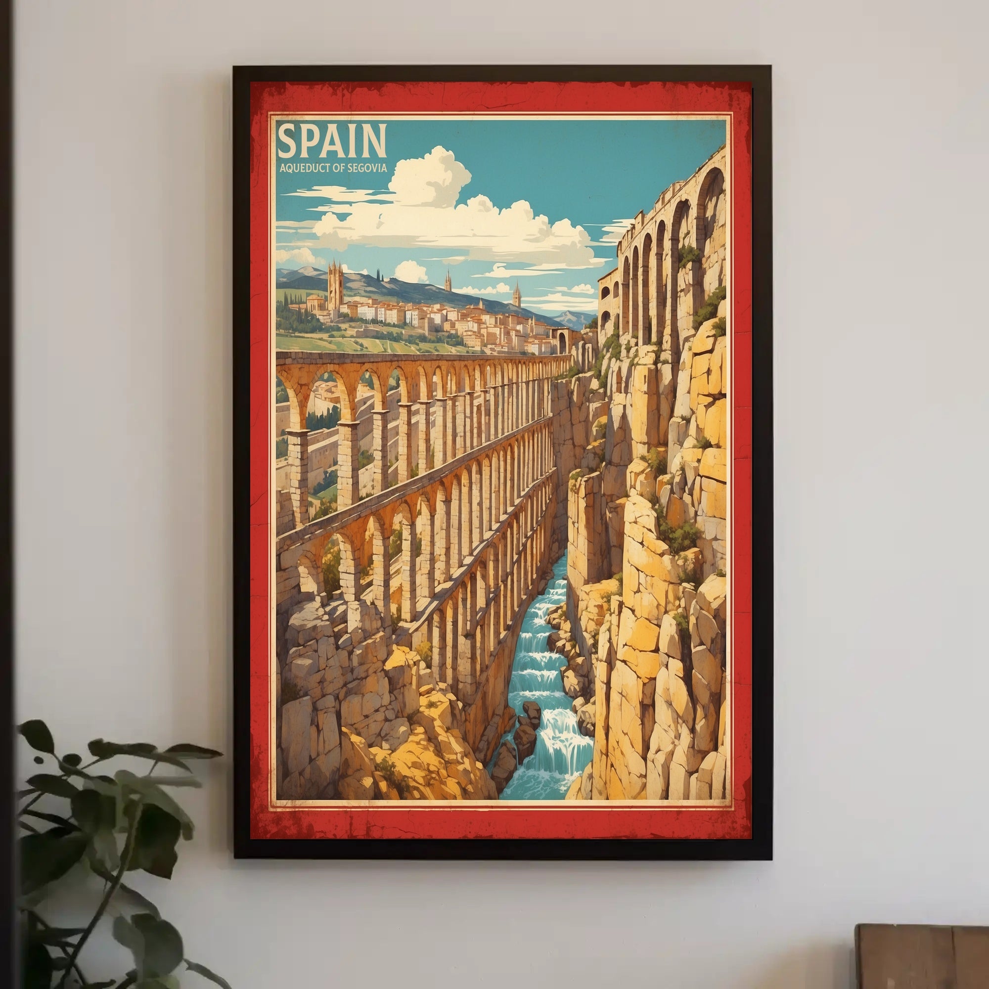 Aqueduct of Segovia Vintage Travel Poster PosterGoat