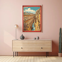 Aqueduct of Segovia Vintage Travel Poster PosterGoat