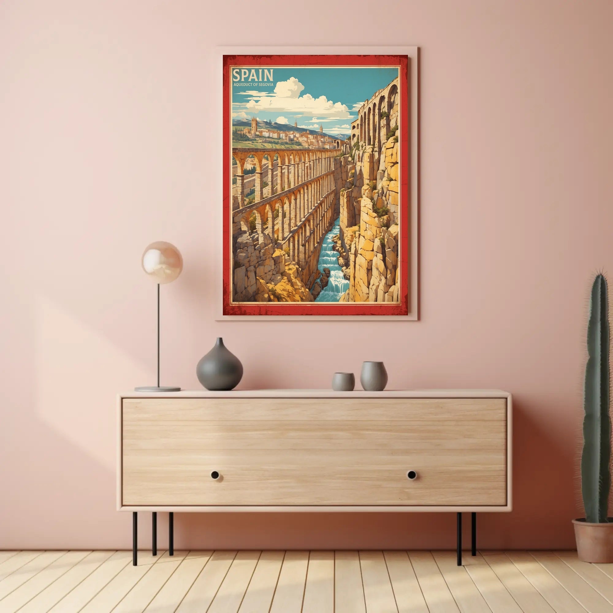 Aqueduct of Segovia Vintage Travel Poster PosterGoat