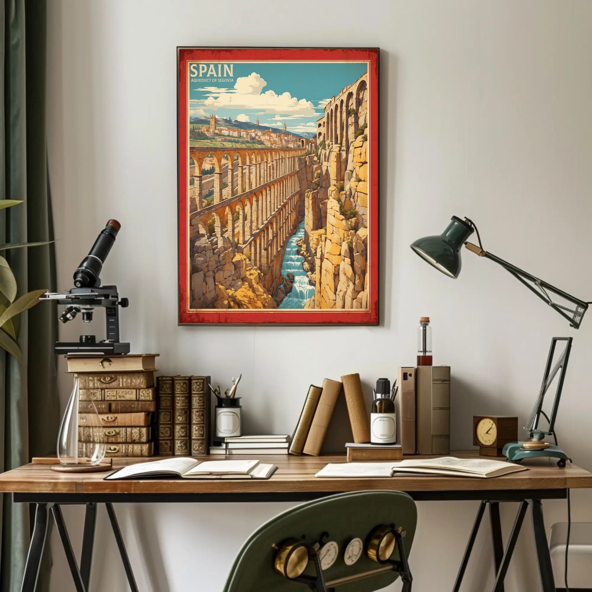 Aqueduct of Segovia Vintage Travel Poster PosterGoat