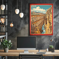 Aqueduct of Segovia Vintage Travel Poster PosterGoat