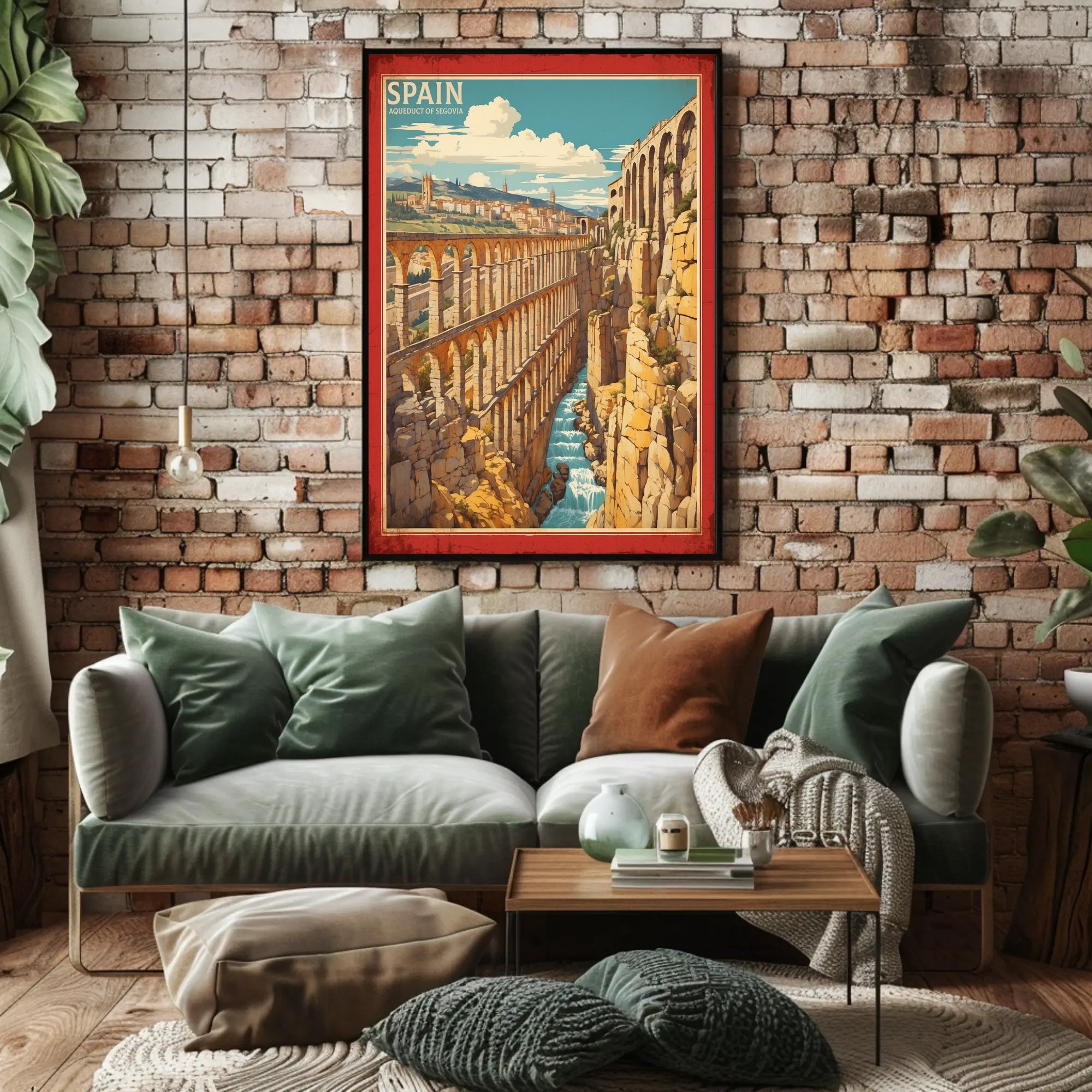 Aqueduct of Segovia Vintage Travel Poster PosterGoat