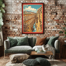 Aqueduct of Segovia Vintage Travel Poster PosterGoat