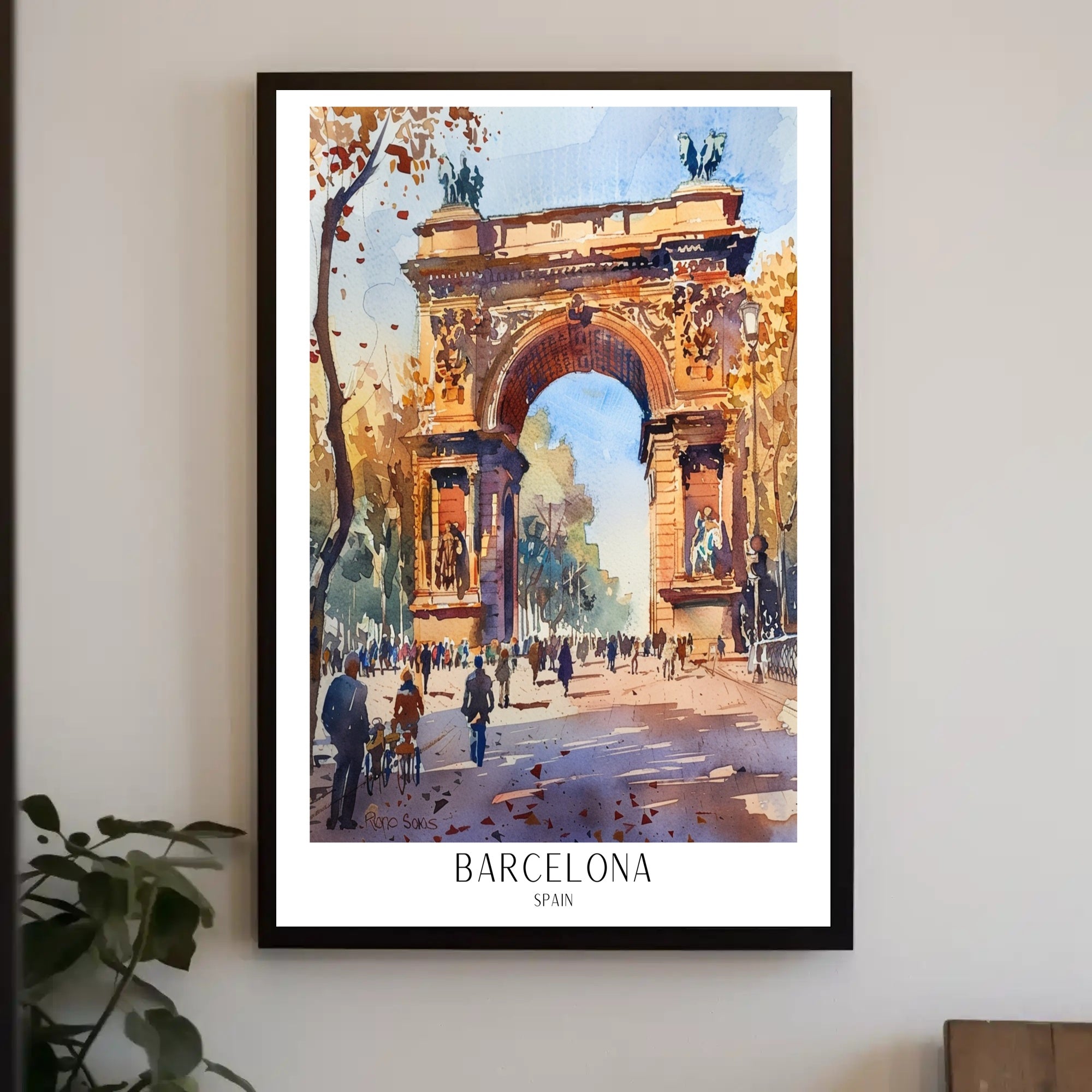 Arc de Triomf Barcelona Urban Cityscape Artistic Poster PosterGoat