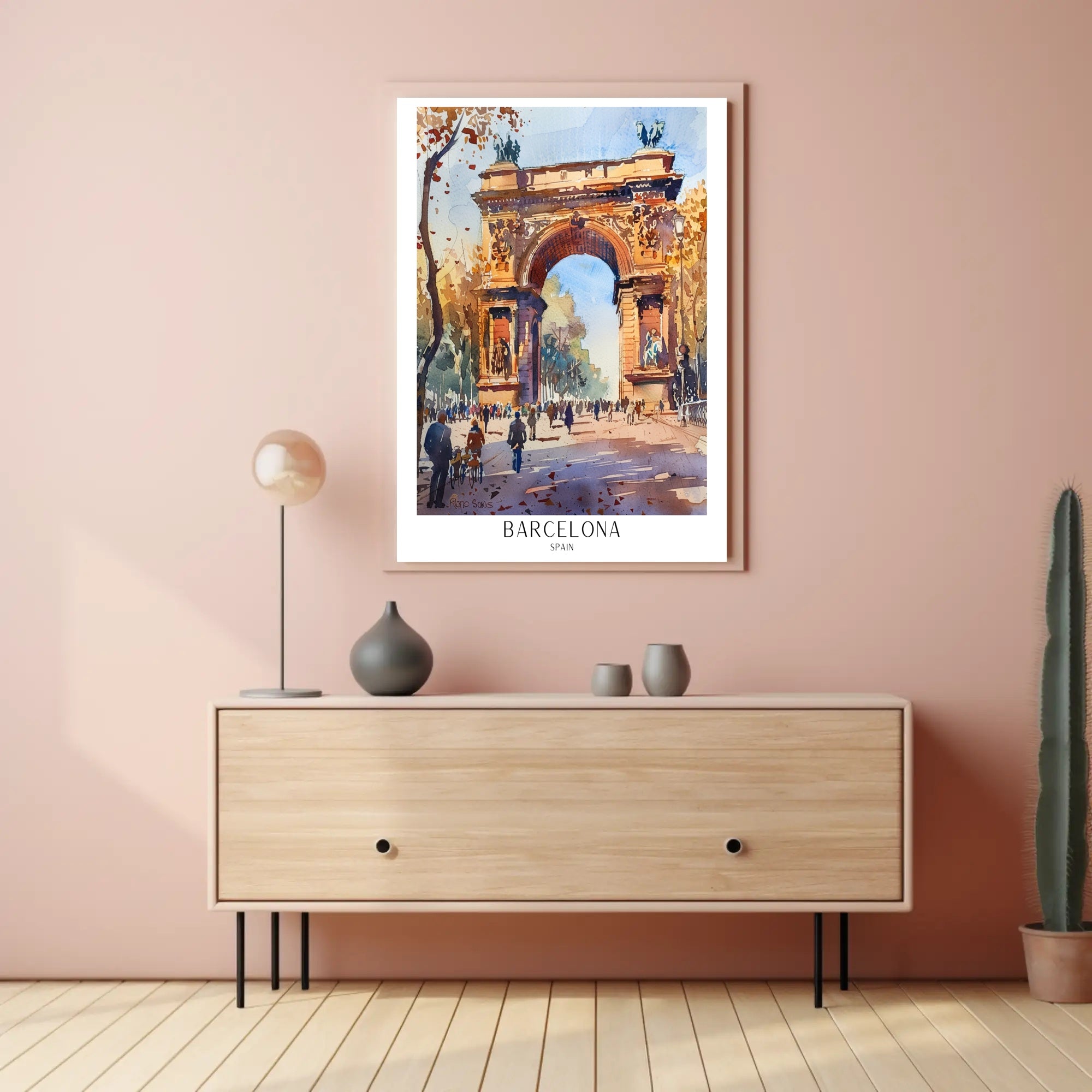 Arc de Triomf Barcelona Urban Cityscape Artistic Poster PosterGoat