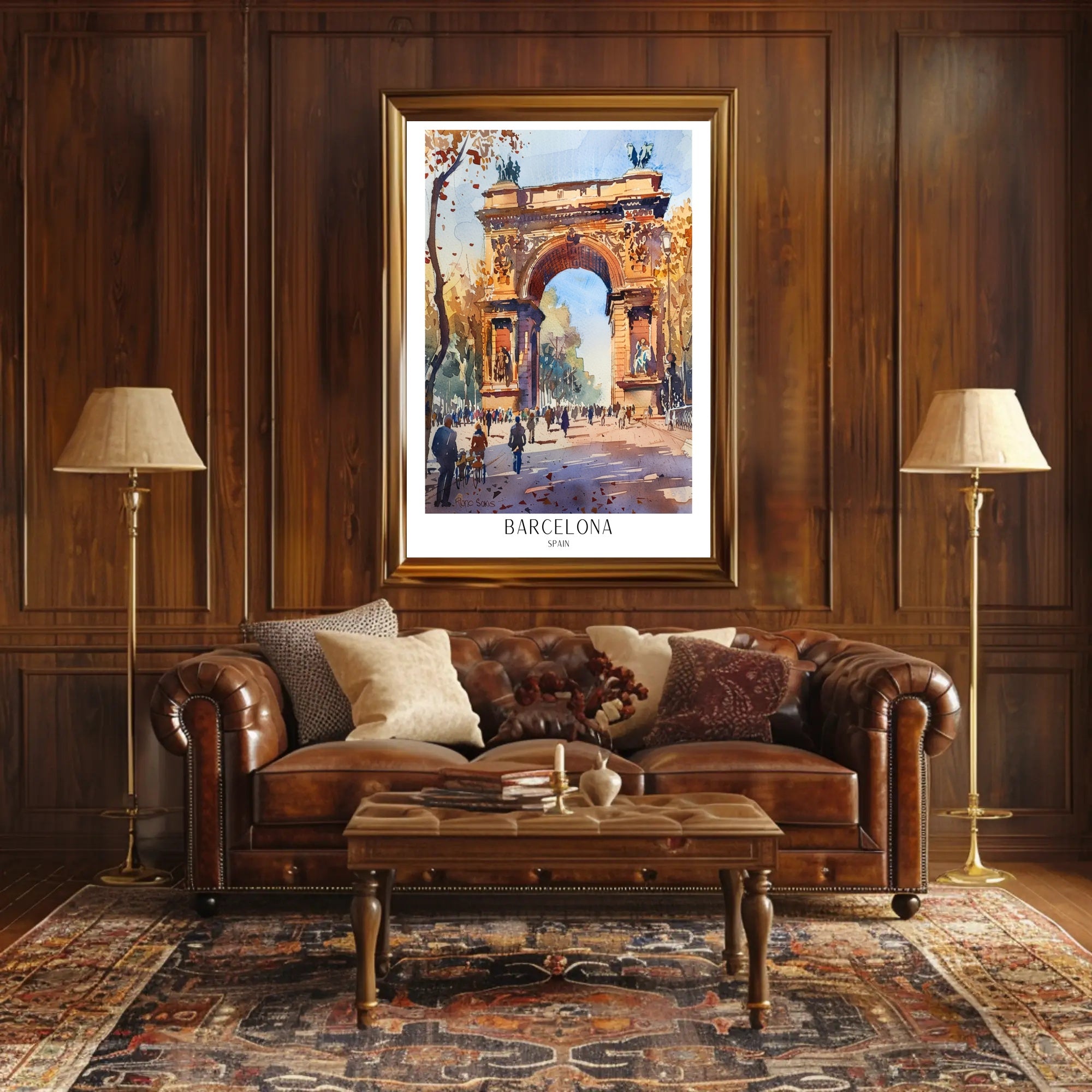 Arc de Triomf Barcelona Urban Cityscape Artistic Poster PosterGoat