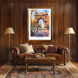 Arc de Triomf Barcelona Urban Cityscape Artistic Poster PosterGoat