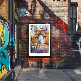 Arc de Triomf Barcelona Urban Cityscape Artistic Poster PosterGoat