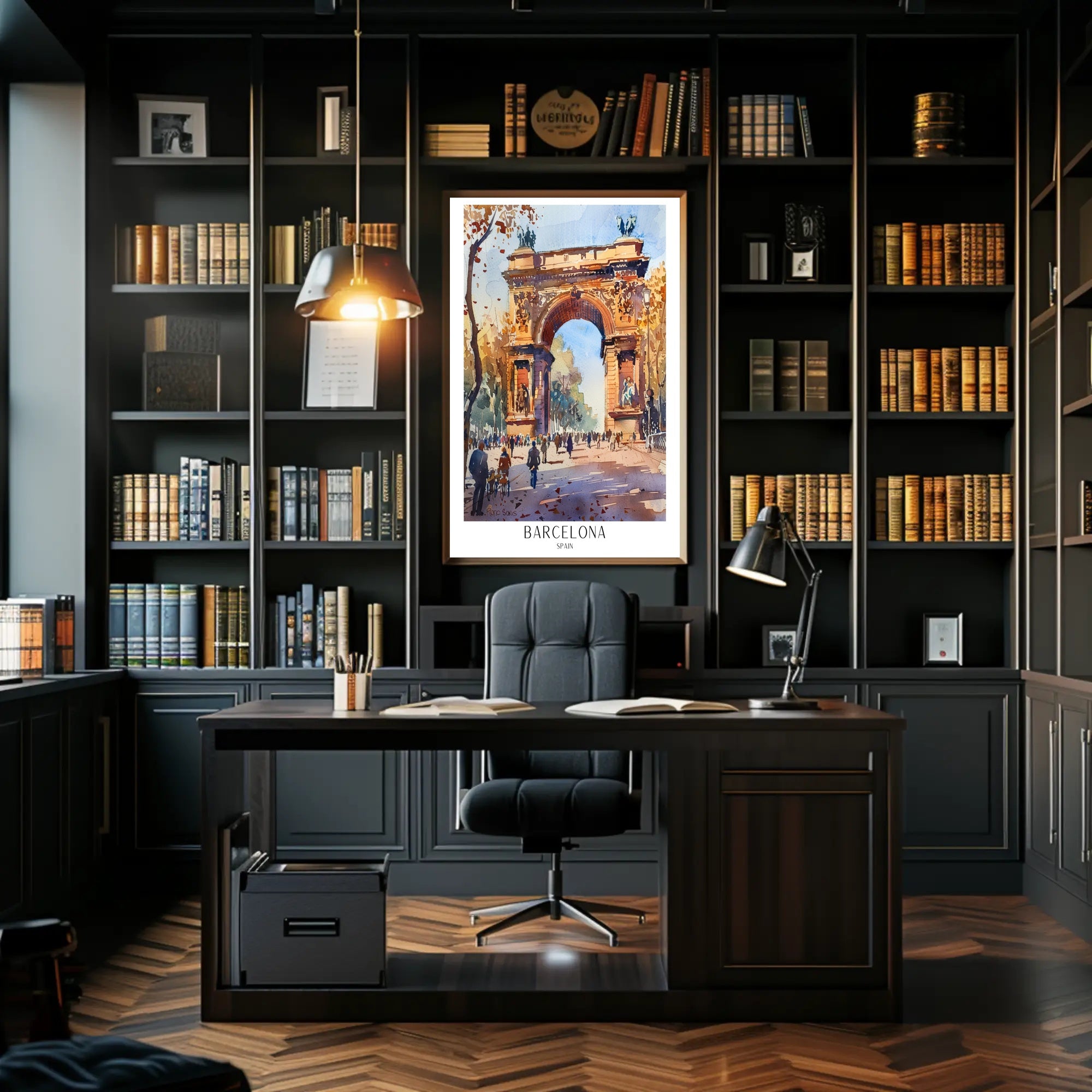 Arc de Triomf Barcelona Urban Cityscape Artistic Poster PosterGoat