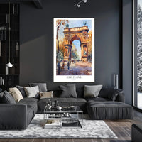 Arc de Triomf Barcelona Urban Cityscape Artistic Poster PosterGoat