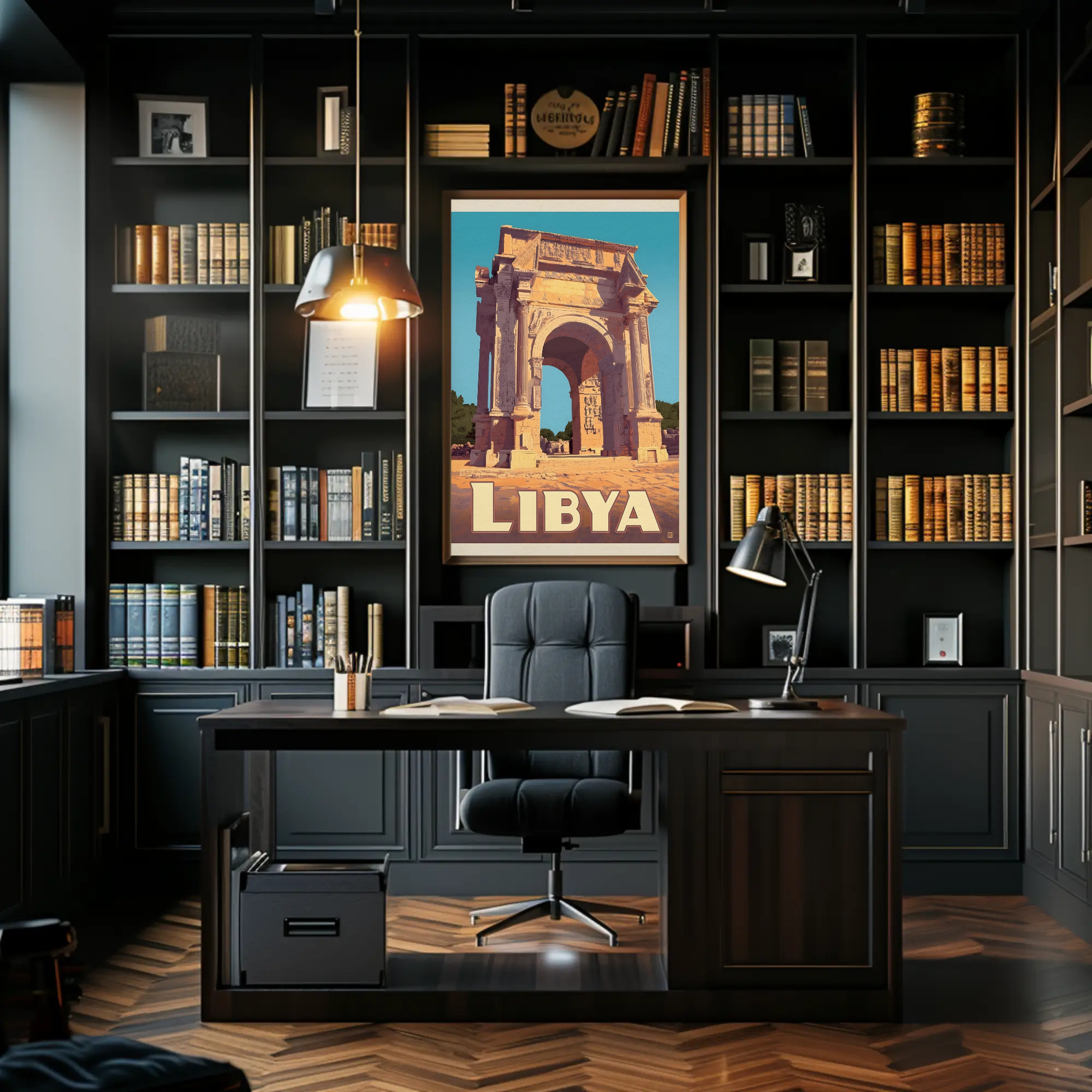 Arch of Septimius Severus Vintage Libya Travel Poster PosterGoat
