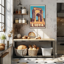 Arch of Septimius Severus Vintage Libya Travel Poster PosterGoat