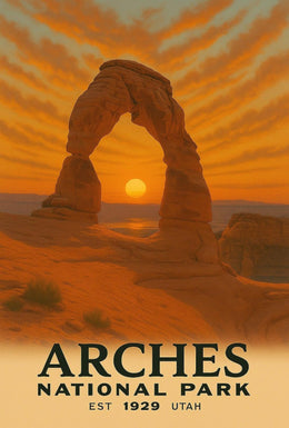 Arches National Park Sunrise Vintage Travel Poster PosterGoat