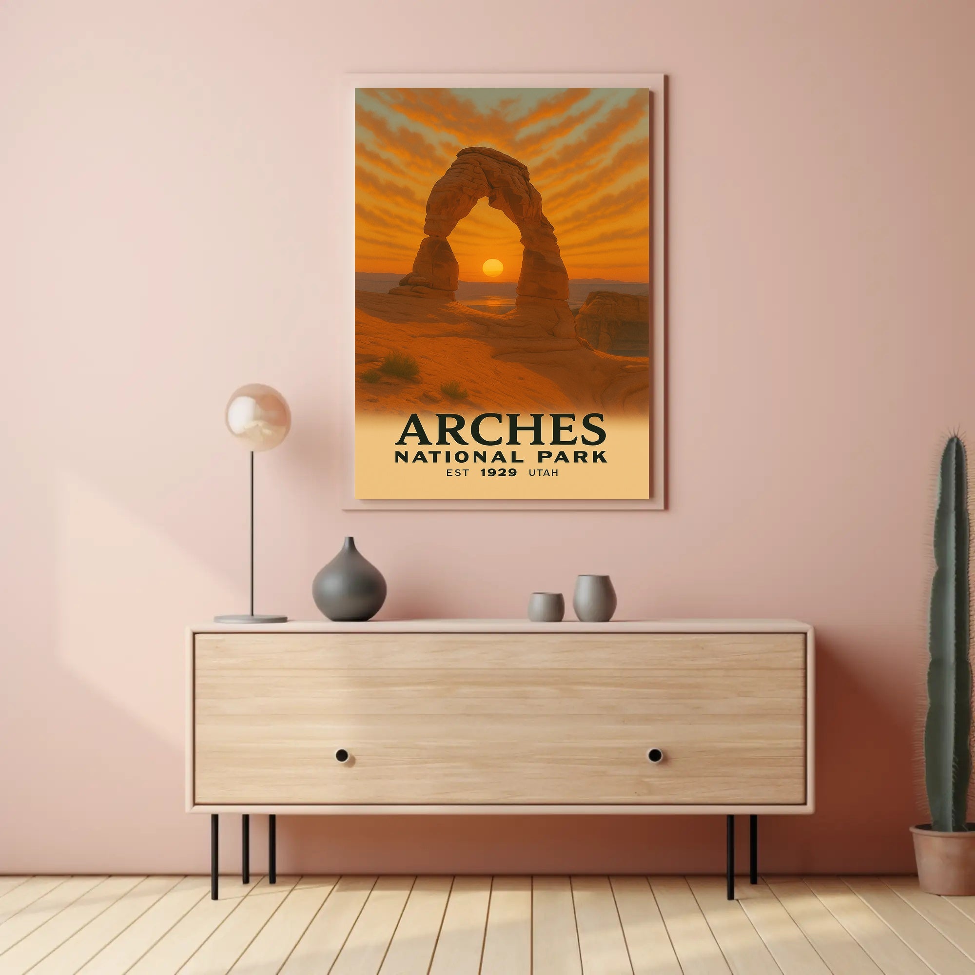Arches National Park Sunrise Vintage Travel Poster PosterGoat