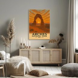 Arches National Park Sunrise Vintage Travel Poster PosterGoat