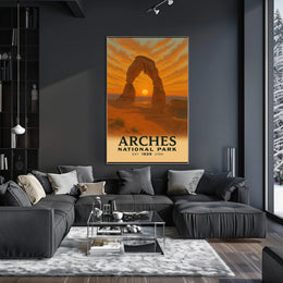Arches National Park Sunrise Vintage Travel Poster PosterGoat