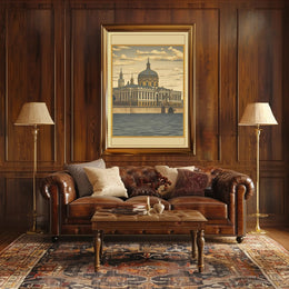 Architectural Elegance by the Water Poster PosterGoat