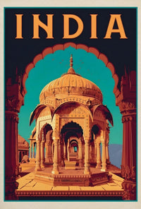 Architectural Grandeur India Vintage Travel Poster PosterGoat