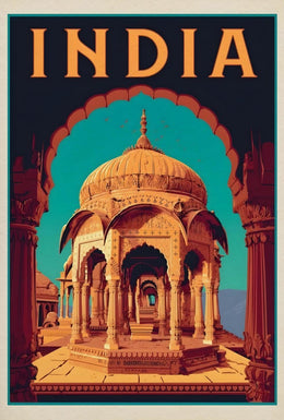 Architectural Grandeur India Vintage Travel Poster PosterGoat