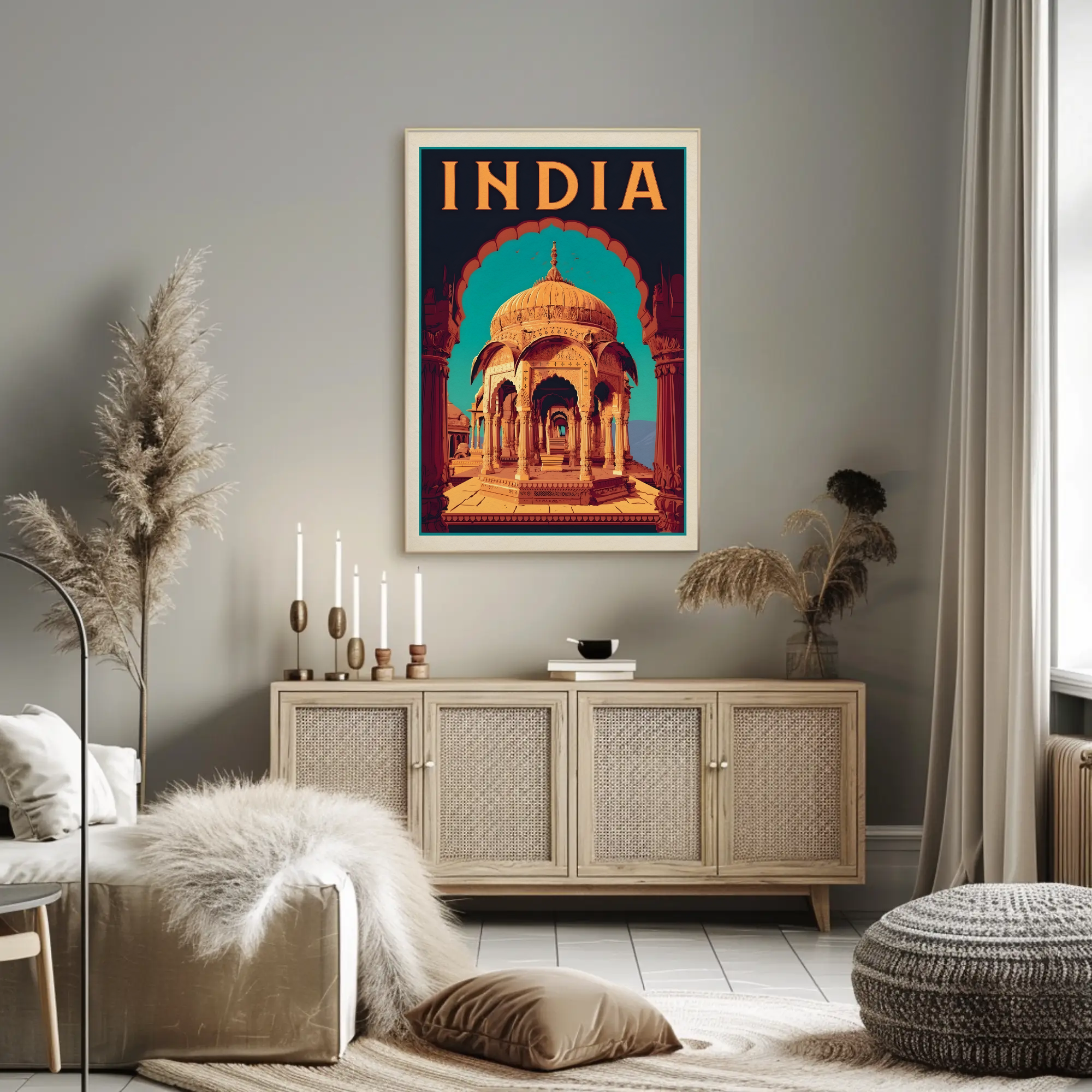 Architectural Grandeur India Vintage Travel Poster PosterGoat