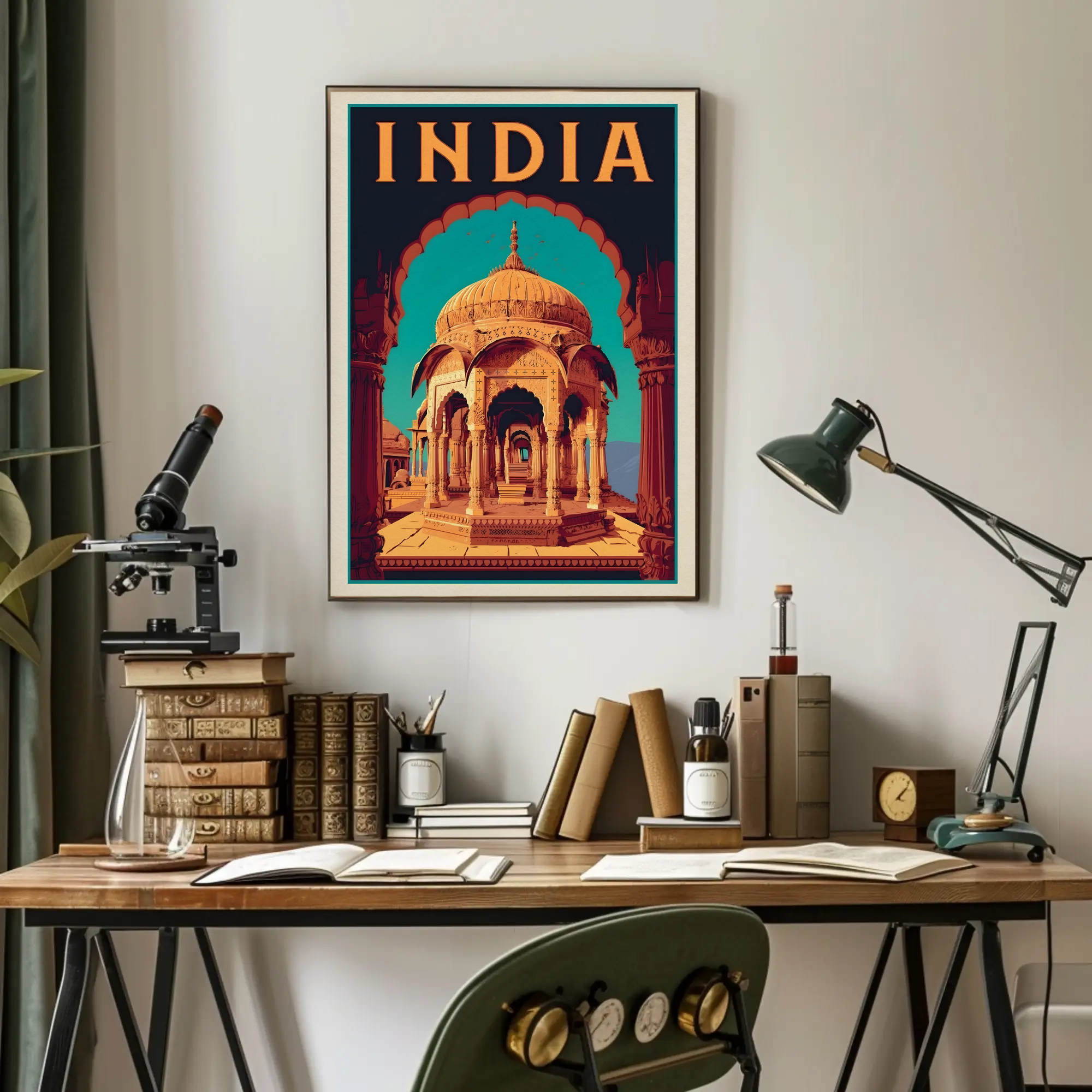 Architectural Grandeur India Vintage Travel Poster PosterGoat