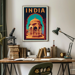 Architectural Grandeur India Vintage Travel Poster PosterGoat