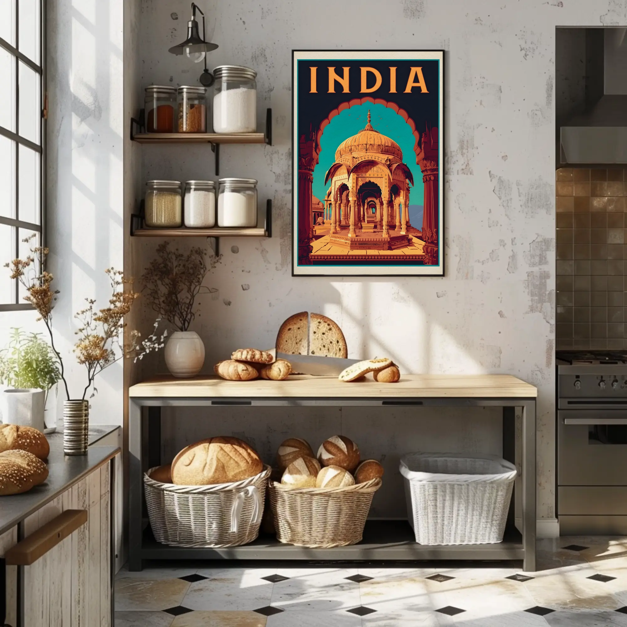 Architectural Grandeur India Vintage Travel Poster PosterGoat