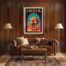 Architectural Grandeur India Vintage Travel Poster PosterGoat