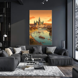 Architectural Harmony: European Gothic Revival Cultural or Heritage Poster PosterGoat
