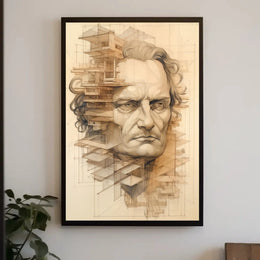 Architectural Intellect Fusion Art Print Poster PosterGoat