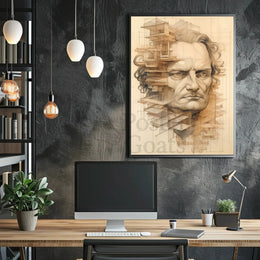 Architectural Intellect Fusion Art Print Poster PosterGoat