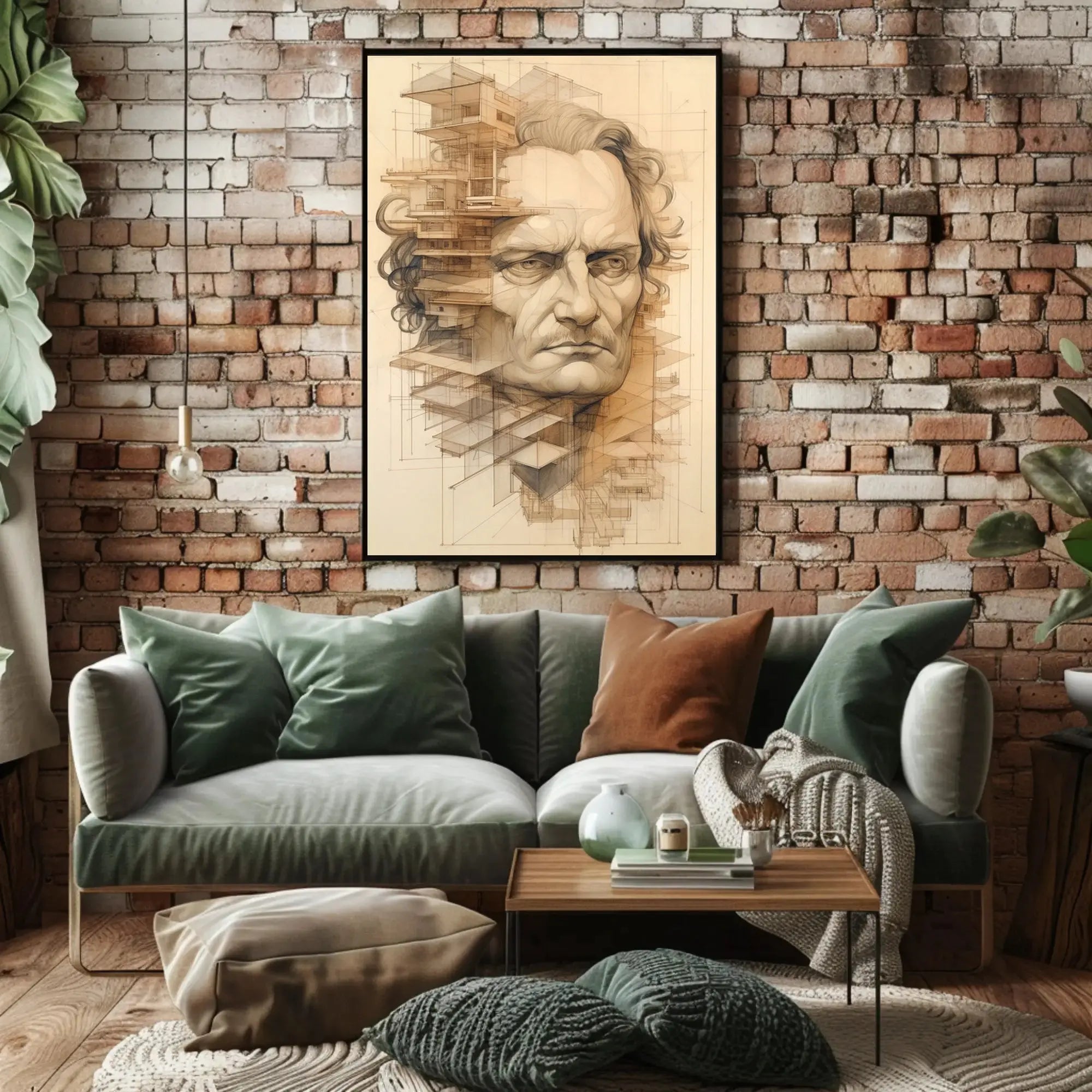 Architectural Intellect Fusion Art Print Poster PosterGoat
