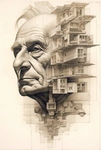 Architectural Wisdom: Fusion of Identity Art Poster PosterGoat