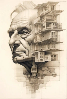 Architectural Wisdom: Fusion of Identity Art Poster PosterGoat