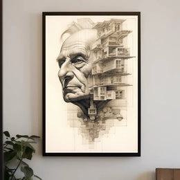 Architectural Wisdom: Fusion of Identity Art Poster PosterGoat