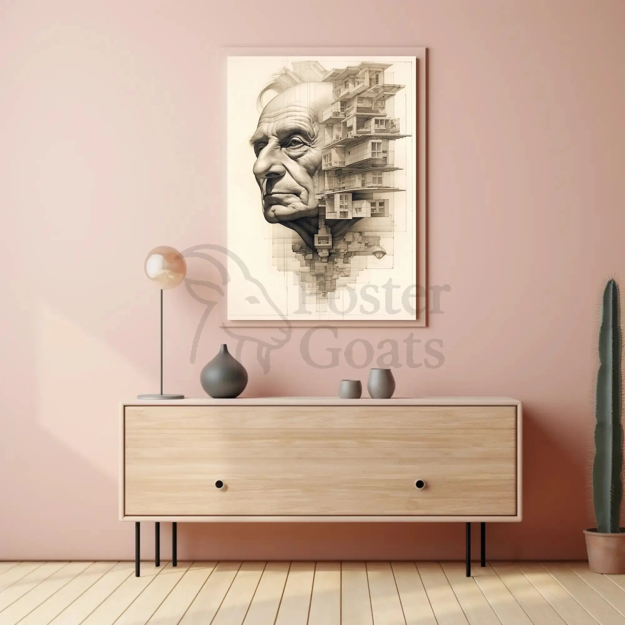 Architectural Wisdom: Fusion of Identity Art Poster PosterGoat