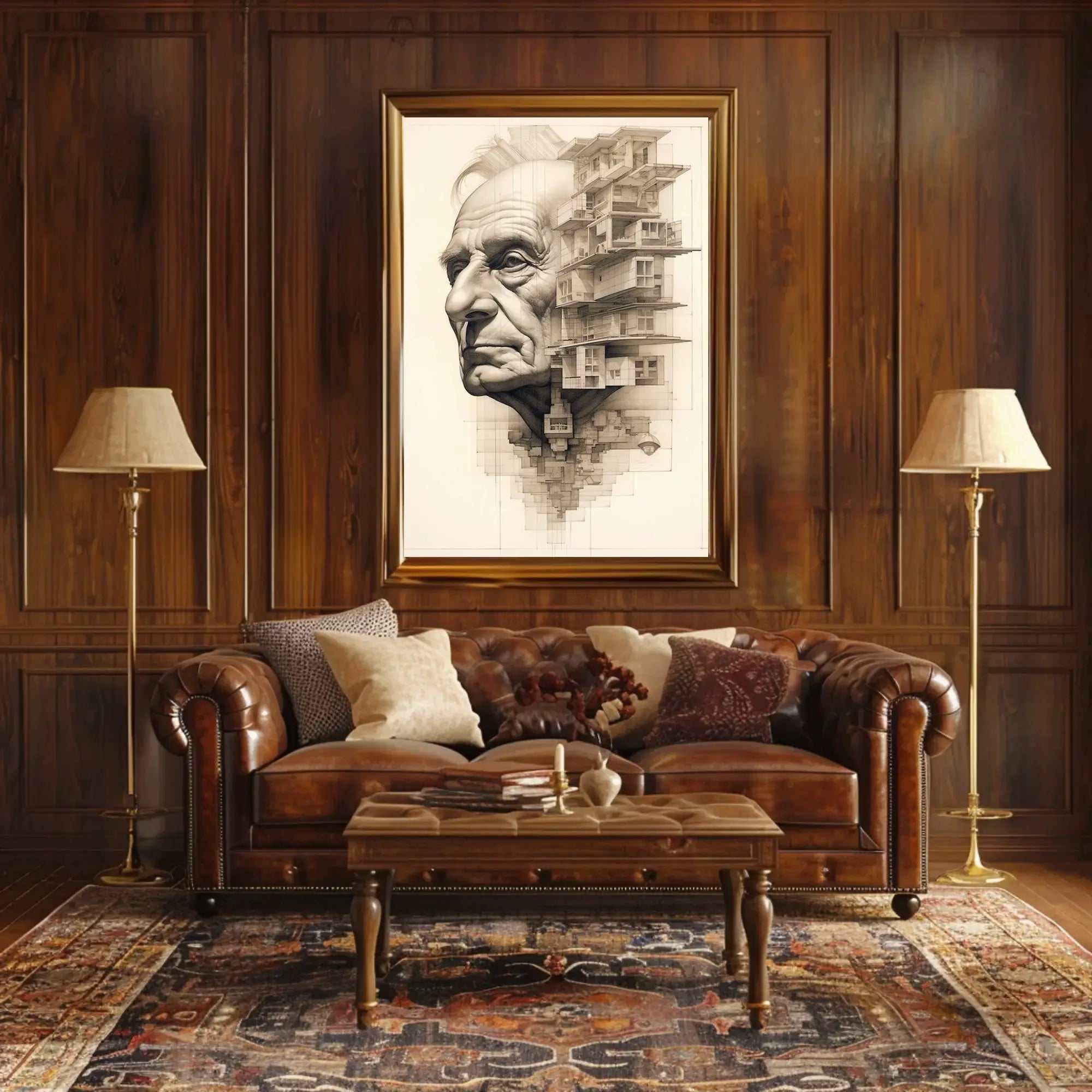 Architectural Wisdom: Fusion of Identity Art Poster PosterGoat