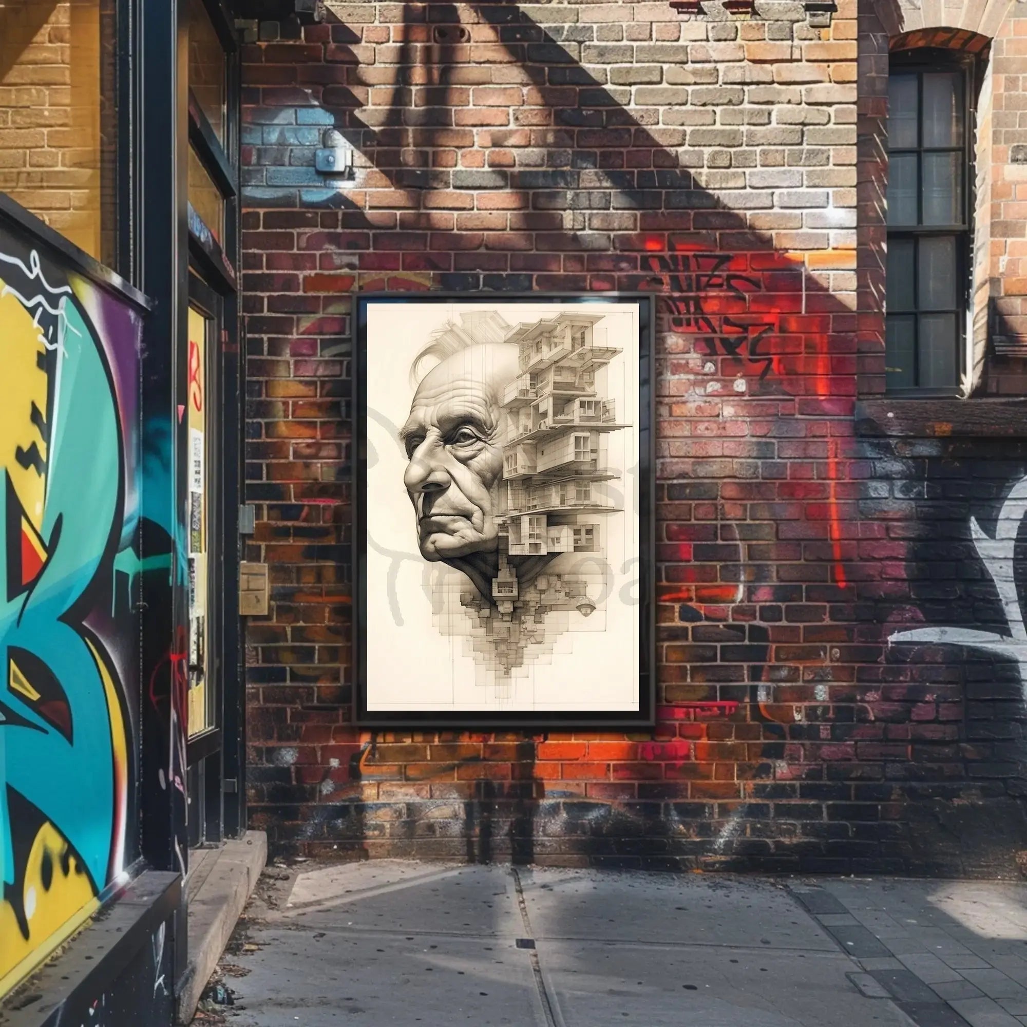 Architectural Wisdom: Fusion of Identity Art Poster PosterGoat