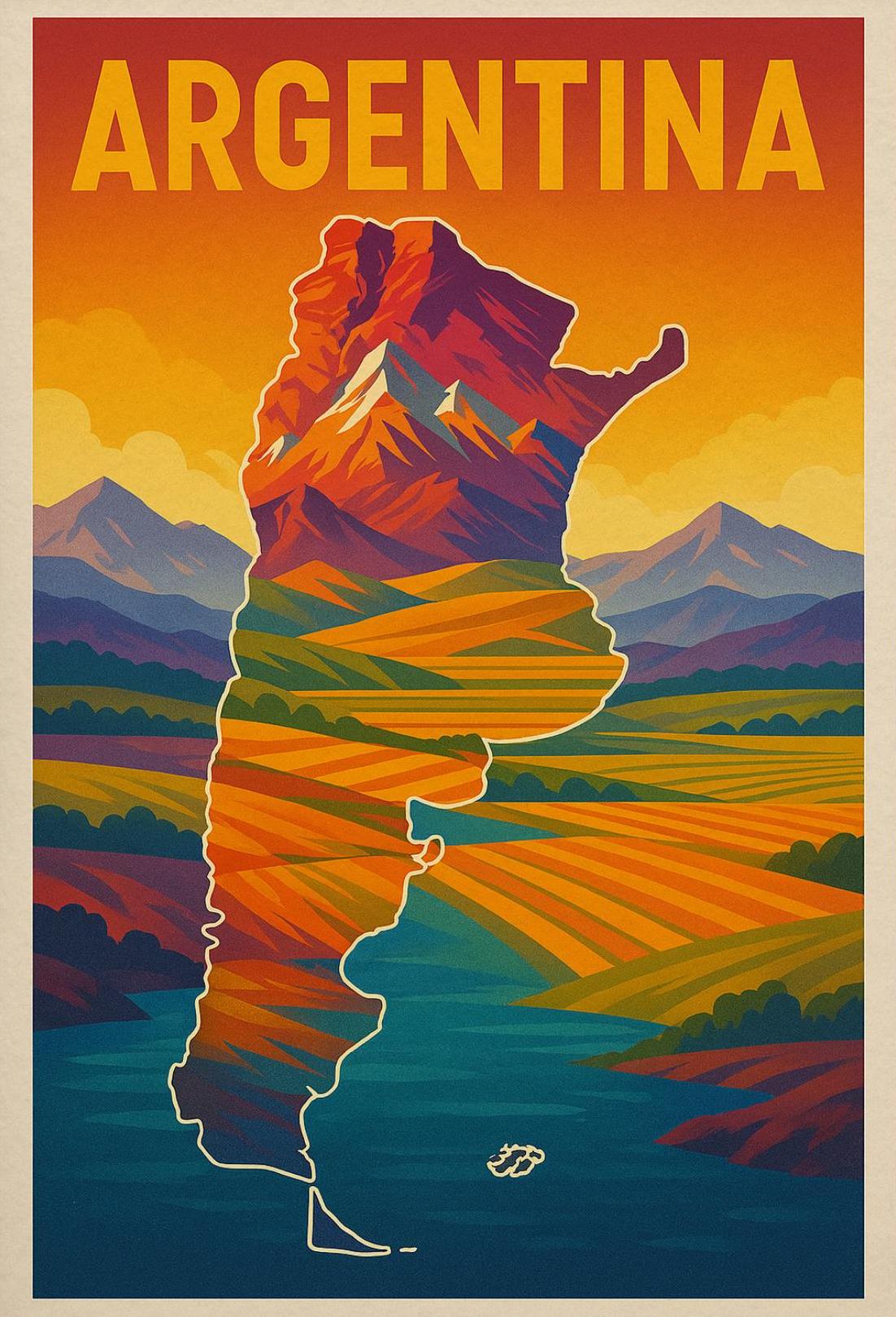Argentina Adventure Awaits Vintage Travel Poster PosterGoat