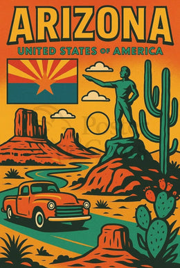 Arizona Adventure Vintage Graphic Travel Poster PosterGoat