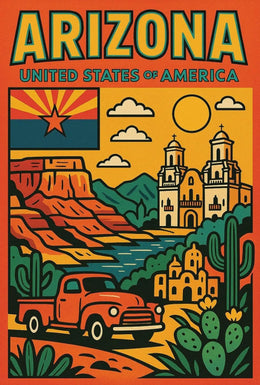 Arizona Adventure: Retro Travel Poster PosterGoat