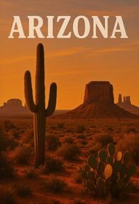 Arizona Desert Adventure Vintage Travel Poster PosterGoat