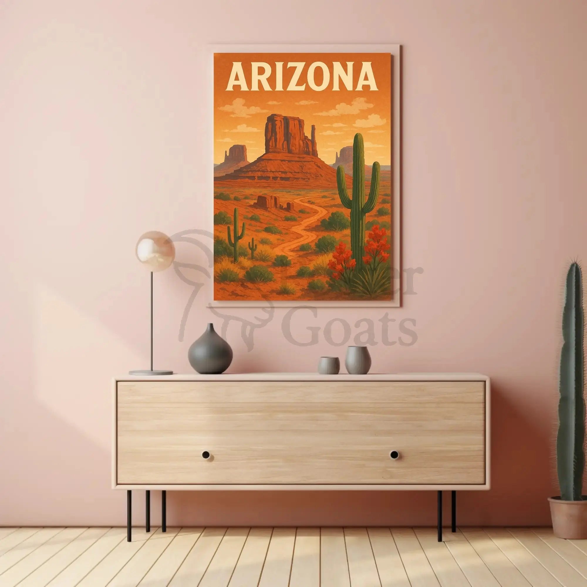 Arizona Desert Beauty Vintage Travel Masterpiece Poster PosterGoat
