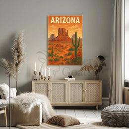 Arizona Desert Beauty Vintage Travel Masterpiece Poster PosterGoat