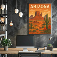 Arizona Desert Beauty Vintage Travel Masterpiece Poster PosterGoat