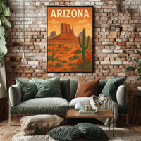 Arizona Desert Beauty Vintage Travel Masterpiece Poster PosterGoat