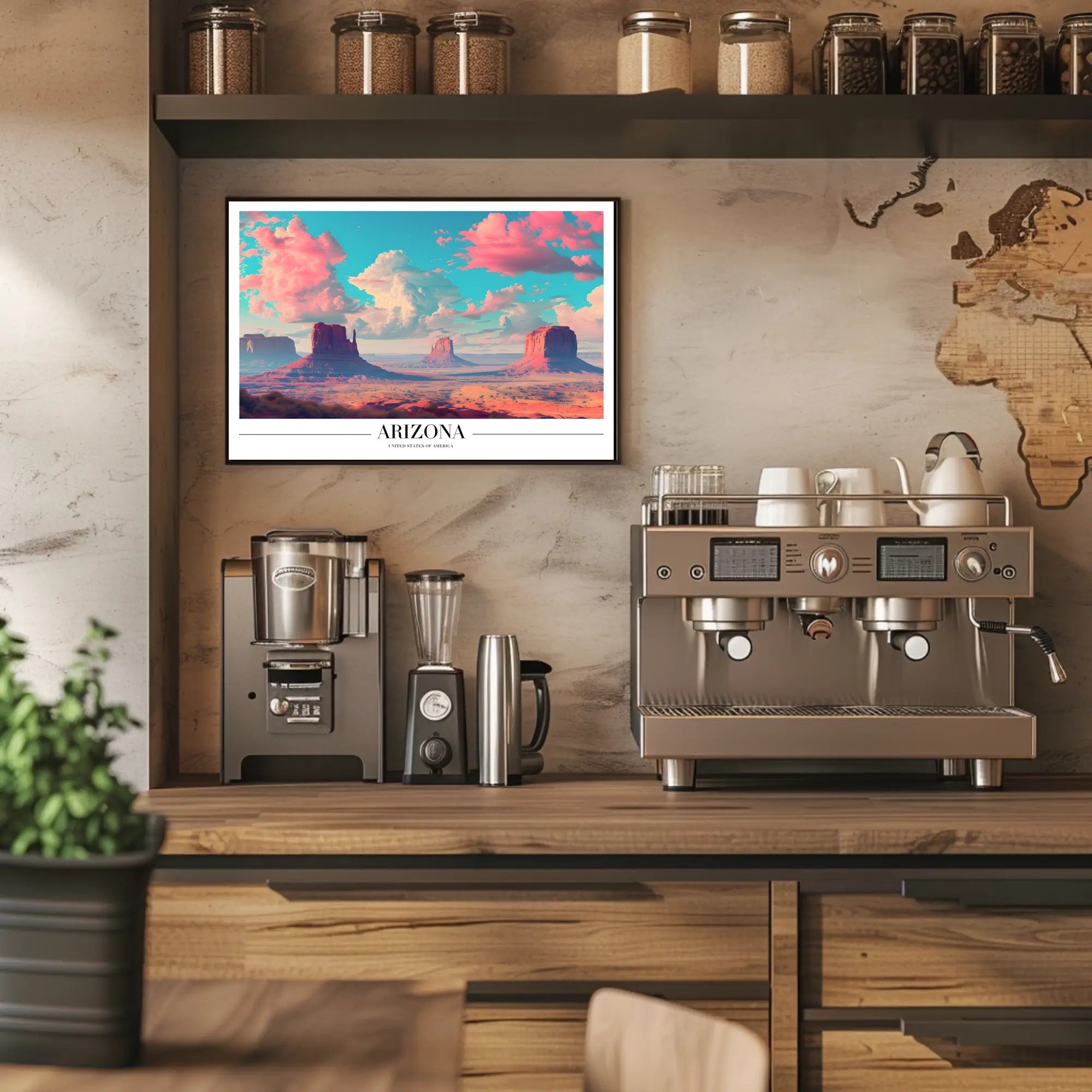 Arizona Monument Valley Modern Travel Poster PosterGoat