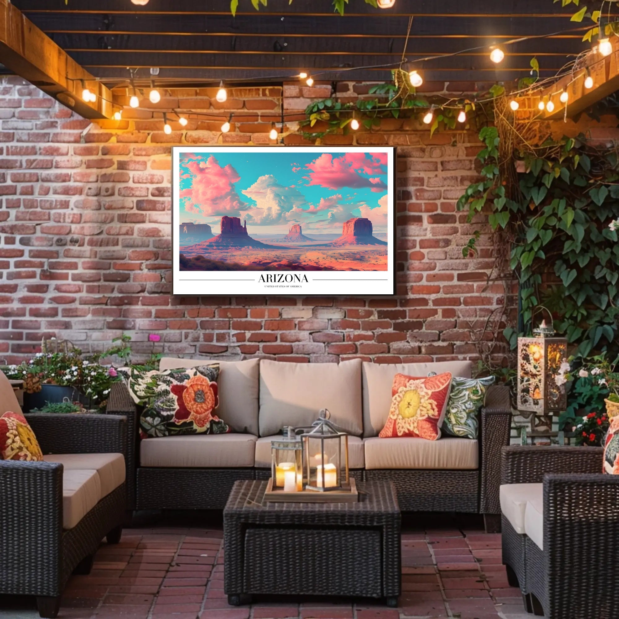 Arizona Monument Valley Modern Travel Poster PosterGoat