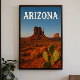 Arizona Monument Valley Scenic View Travel Poster PosterGoat
